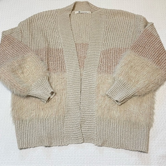The Impeccable Pig cream pink open cardigan sweater size small - Picture 12 of 13